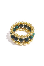 Armbanden set van 3 met kralen - donker groen
