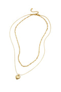 Gelaagde ketting met hartbedeltje - goud