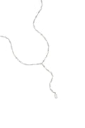 Ketting met hangende strasssteen - zilver