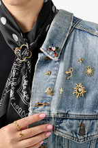 Broches met klavertje, eenvoudig, roestvrij staal, dagelijkse accessoires