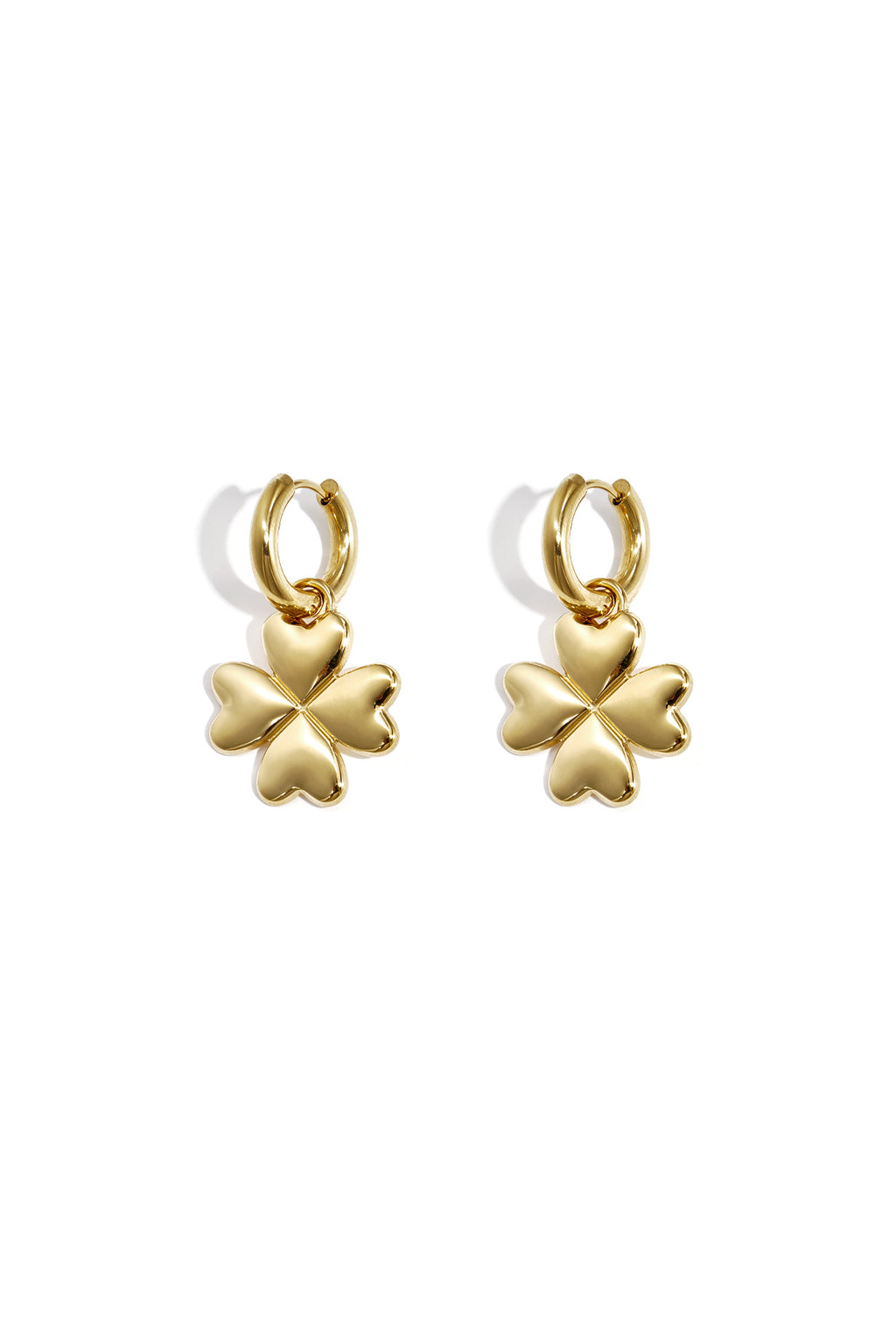 Oorbellen met klavertje-bedeltje - goud