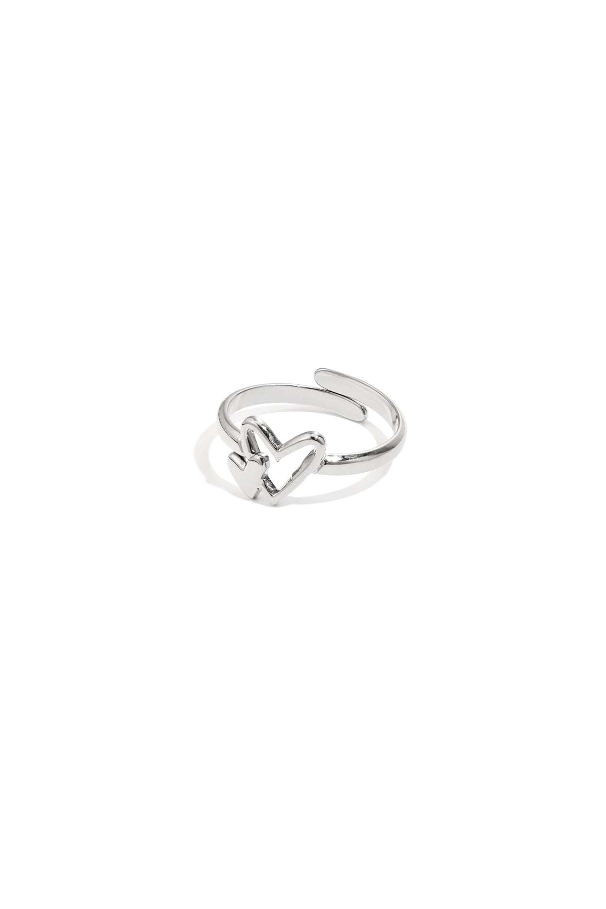 Ring met hartjes - zilver