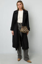 Chic Leopard Print Cotton Shoulder Bag for Women
