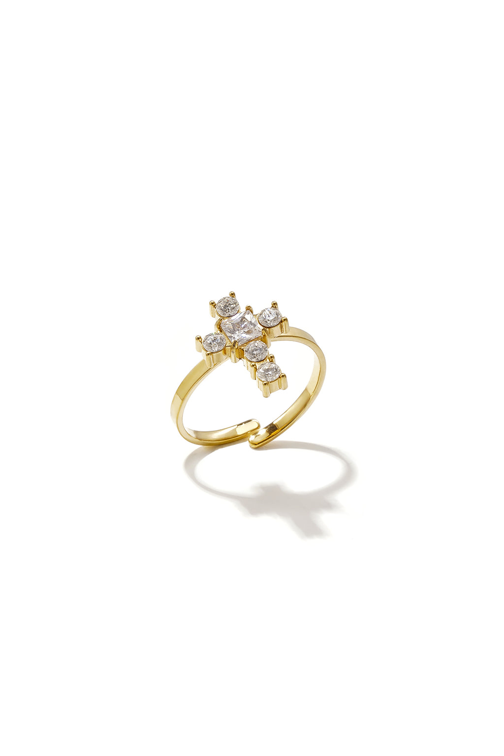 Minimalistische ringen van roestvrij staal met kruismotief, eenvoudige dagelijkse sieraden uit de Simple Series voor dames.