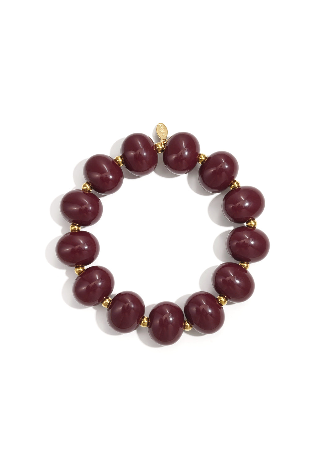 Elastieke kralenarmband met grote kralen - wijn rood