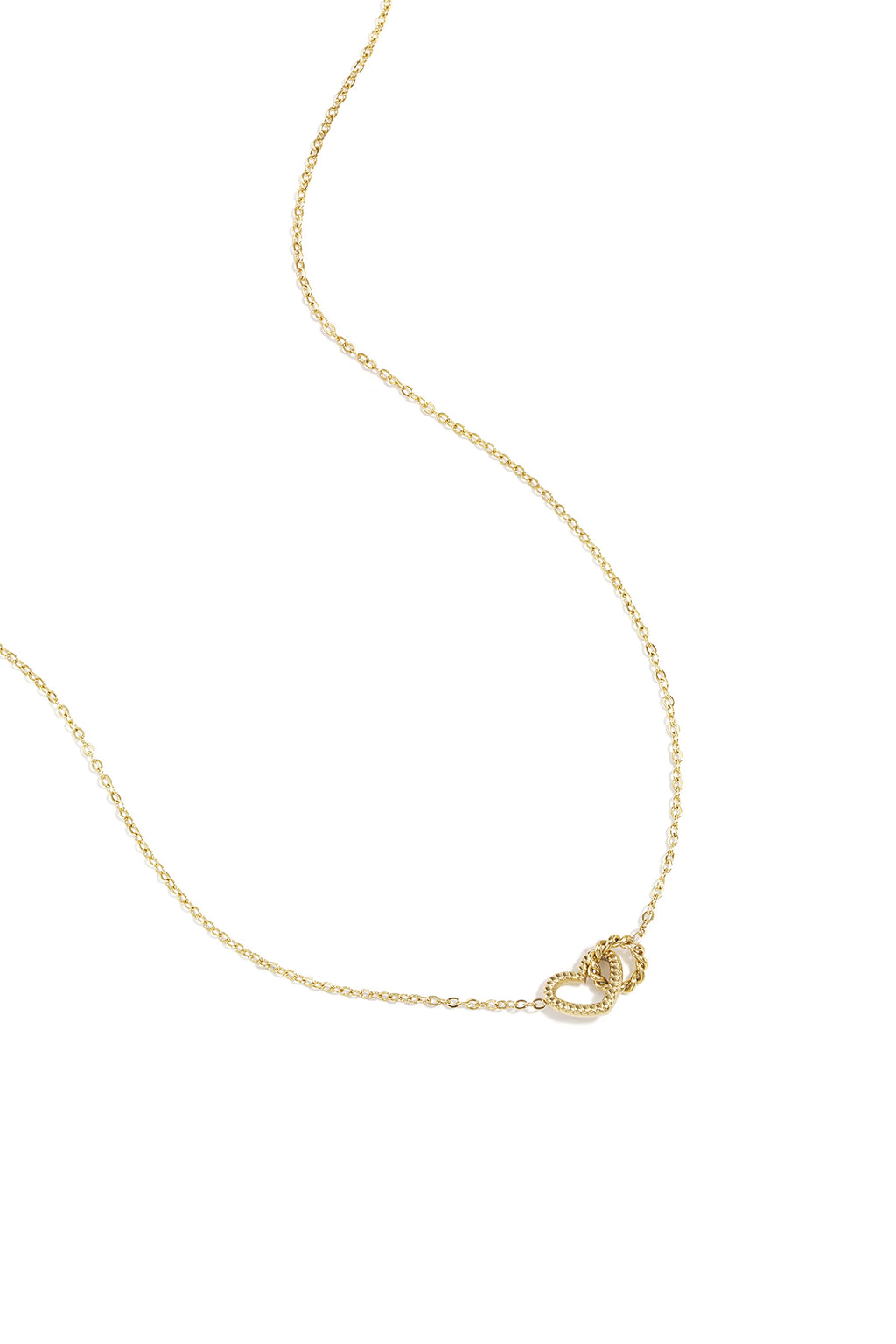 Ketting met verbonden hartbedeltje - goud