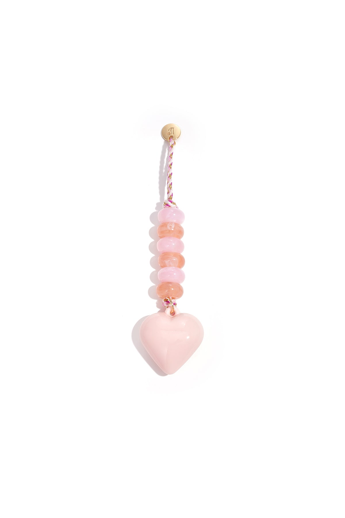 Tasbedels met hartje – Casual acryl – roze