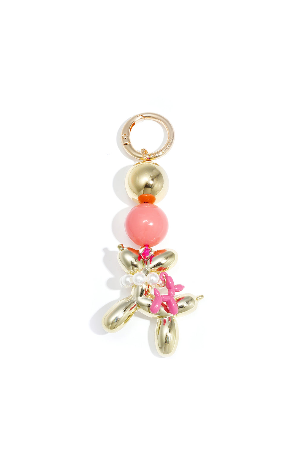 Schattige ballonhond-sleutelhanger - roze